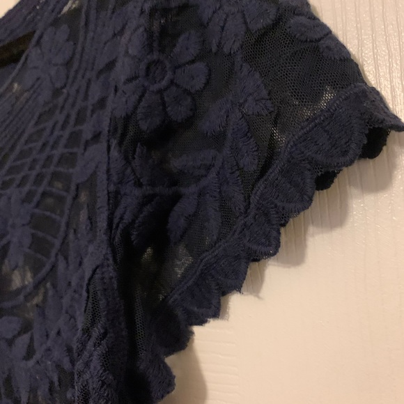 Sheer navy blue top. Size small. - Picture 5 of 10